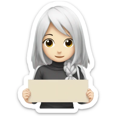 shy anime girl holding sign on which is written Susili sticker