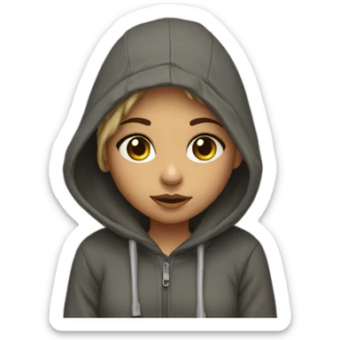 homeless girl ; hoodie ;  sticker