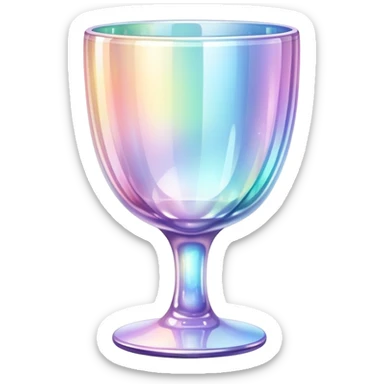 Sparkly glossy Pastel iridescent glass crystal glass cup sticker