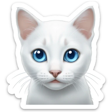 White kitten with blue eyes sticker