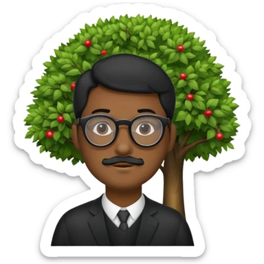Une souche d'arbre avec un homme noir à lunette sticker