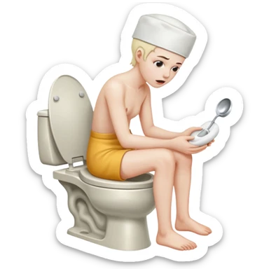 someone receiving a lobotomy while on the toilet sticker