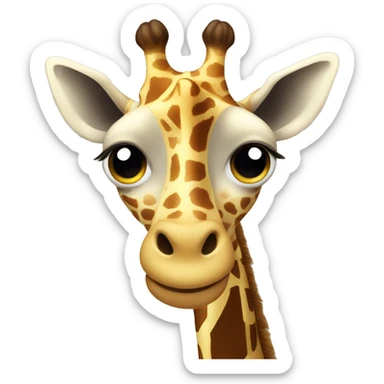 A giraffe turning his head upside down while smiling  sticker