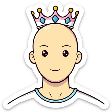 Bald man with a tiara sticker