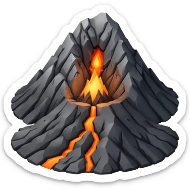 Create a volcano with its eyes tightly shut sticker