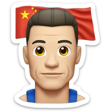 John cena with china flag sticker
