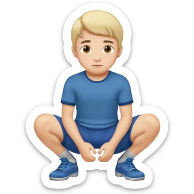Kids male squatting  sticker