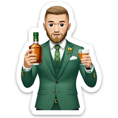 Conor mcreggor in the mma octagon with whiskey sticker