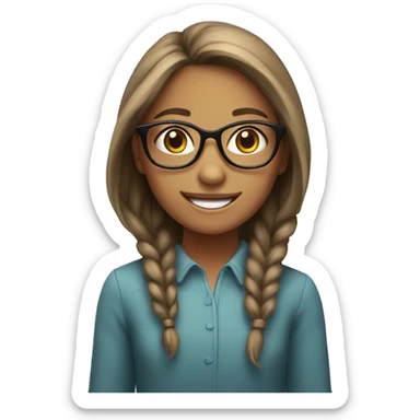 smiling girl with glasses indoors sticker
