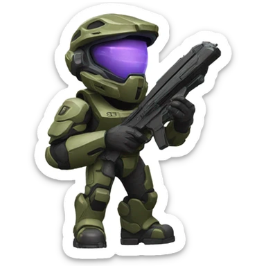 Halo elite holding a grunt sticker