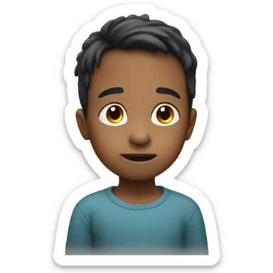 Child with a finger in his nose  sticker