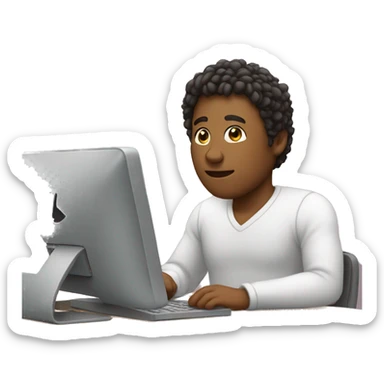 Sitting in front of a pc sticker