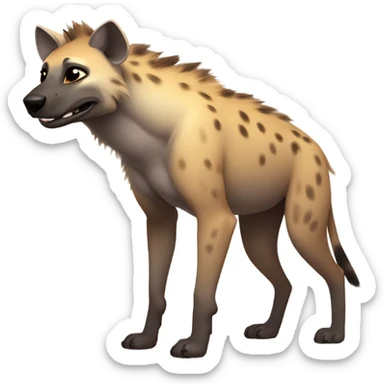 Gay shirtless male hyena muscular, pecs, sunshine, full body,  sticker