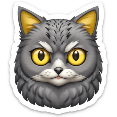 A cat with a owl body sticker