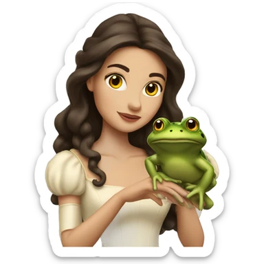  Brunette princess with toad  sticker