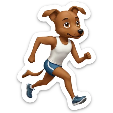 runner dog face sticker