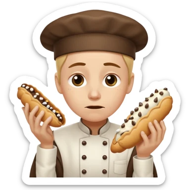 SAD SAD crying overworked pastry chef with cannoli sticker