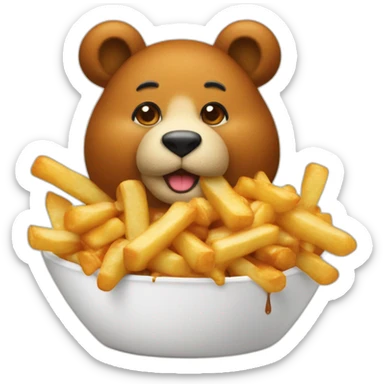 nounours sur poutine sticker