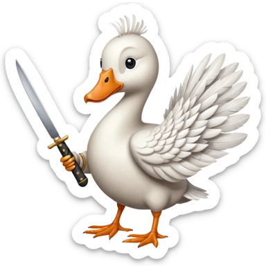Goose with a knife  sticker