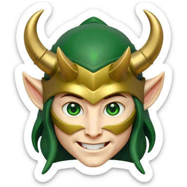 Loki – Horned helmet, mischievous grin








 sticker