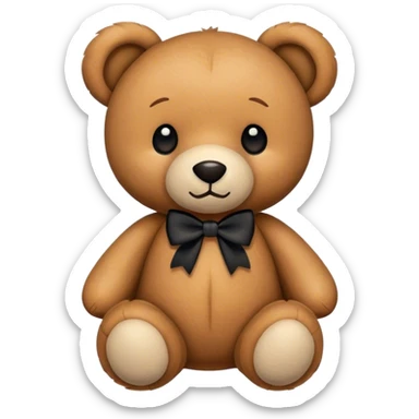 Teddy with black bow sticker
