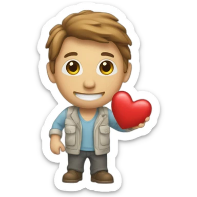 Un pouce entouré de coeur sticker