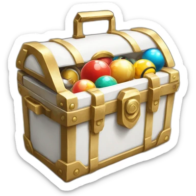 Pokemon Game LootCase White Color Rich Treasure Legendary Epic Pokeballs and Pokemons Inside sticker