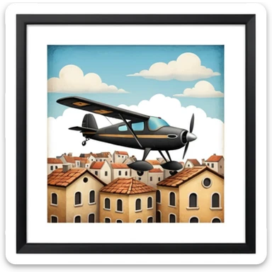 small size plane old town sticker