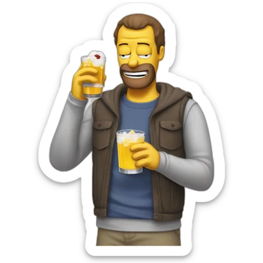 homer simsonp drink bear sticker