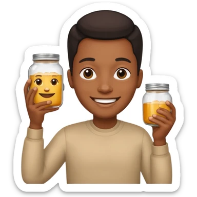  black People Holding Jar sticker