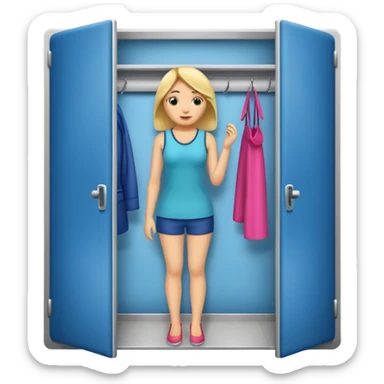 try on woman changing room sticker