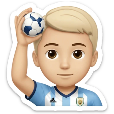 una niño jugando a la pley con comando de la seleccion argentina sticker