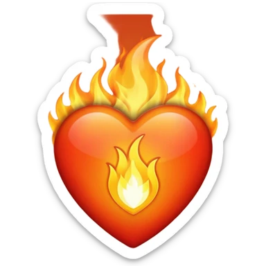 fire heart  sticker