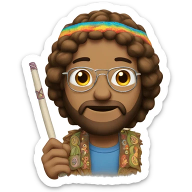 A hippie with a doobie sticker