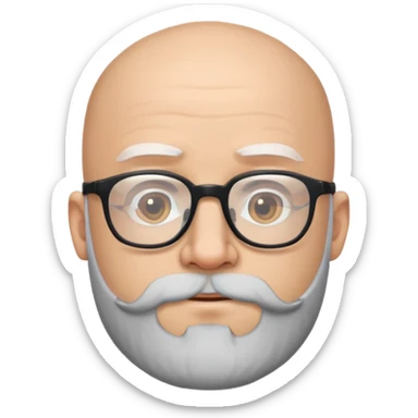 bald, bearded man with glasses sticker