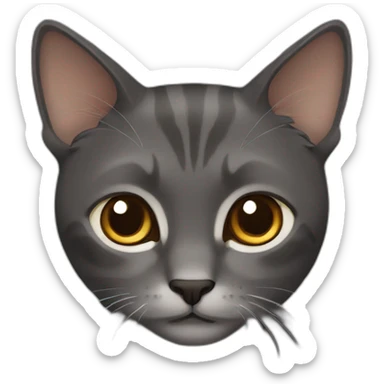 dark grey amd brown cat sticker