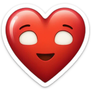 Red shining heart sticker