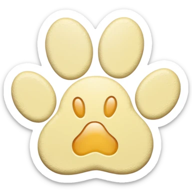 a pale pastel yellow pawprint sticker