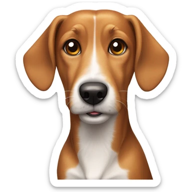 Crossbreed dog that is part beagle, wire haired dachshund, fox hound and terrier sticker