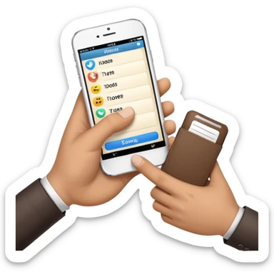 a handshake with a smartphone and address book between the hands sticker