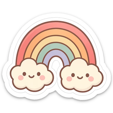 chibi style rainbow sticker
