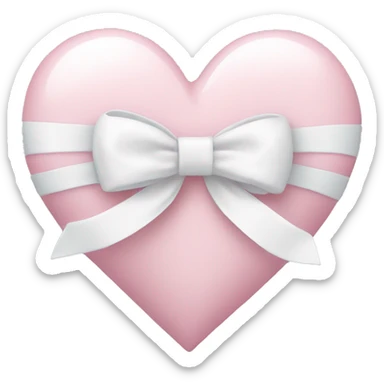 Pastel pink heart with white bow sticker