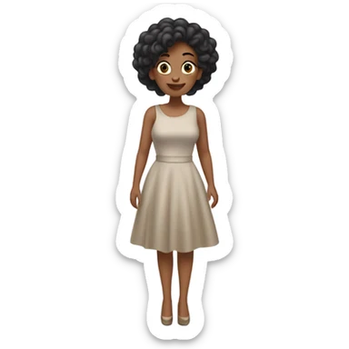 Chica morocha con vestido  sticker