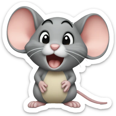 mouse cuddeling with mouse sticker