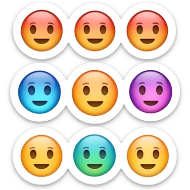 Emoji word “Metafora”, each letter as a metaphor, glossy emoji style, bright gradient, rounded vector, transparent background, PNG sticker