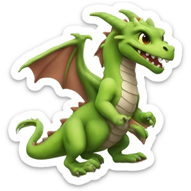 Dragon wearing a hoodie and riding a skateboard sticker