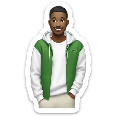 Lacoste smiking friends with white lacoste hoodie sticker