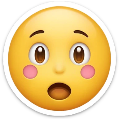 yellow round emoji with a simple surprised expression sticker