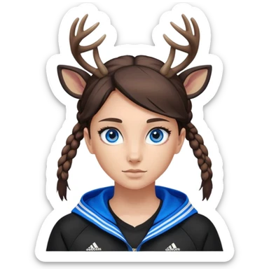 Girl Deer adidas black sport suit blue eyes  sticker