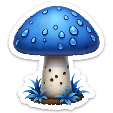 blue magic mushroom with diry sticker